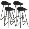 vidaXL Bar Stools 4 pcs Black Real Leather