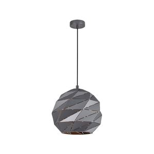 CLA Lighting ORIGAMI Interior Dome Carved Iron Pendant Light- Large Matt Grey