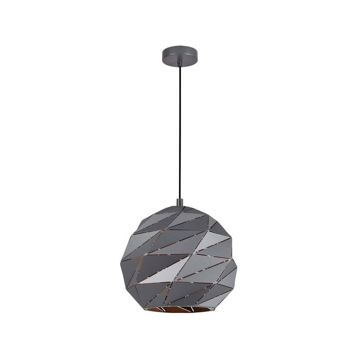 CLA Lighting ORIGAMI Interior Dome Carved Iron Pendant Light- Large Matt Grey
