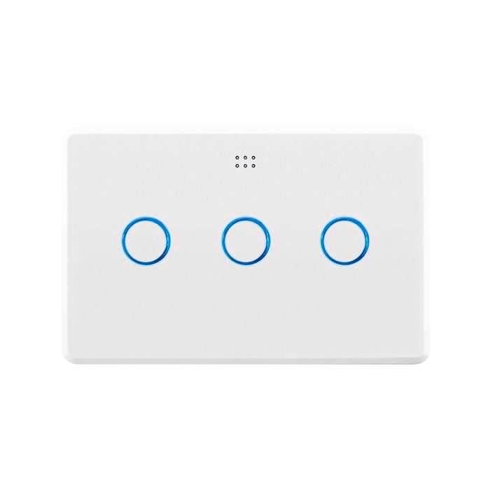 DETA White Grid Connect Smart Triple Gang Touch Light Switch