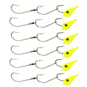6x 60g TT Lures Bait Trolling Size 8/0 Tarpon Hooks Mackeral Rig - Chartreuse