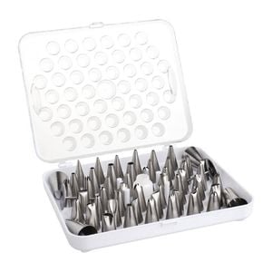 Vogue Cake Decorating Tube Set Stainless Steel 52 Assorted Piping Nozzles 12x30mm Professional Baking Kit