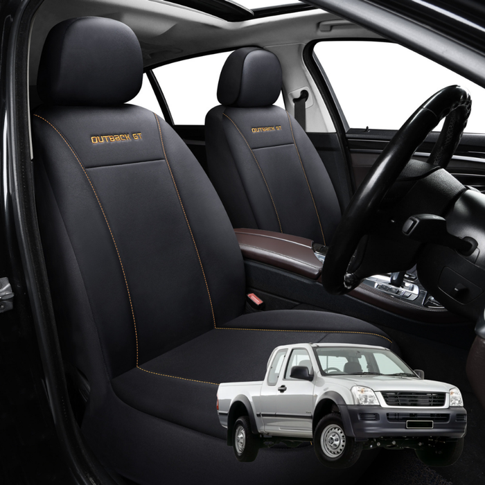Car Seat Cover for Holden Rodeo 2003 - 2008 (2-Door Regular Cab and Extended Cab) - Black-Front Only