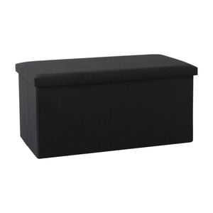 Artiss Storage Ottoman Bench Folding Blanket Box Toy Organiser Foot Stool Black