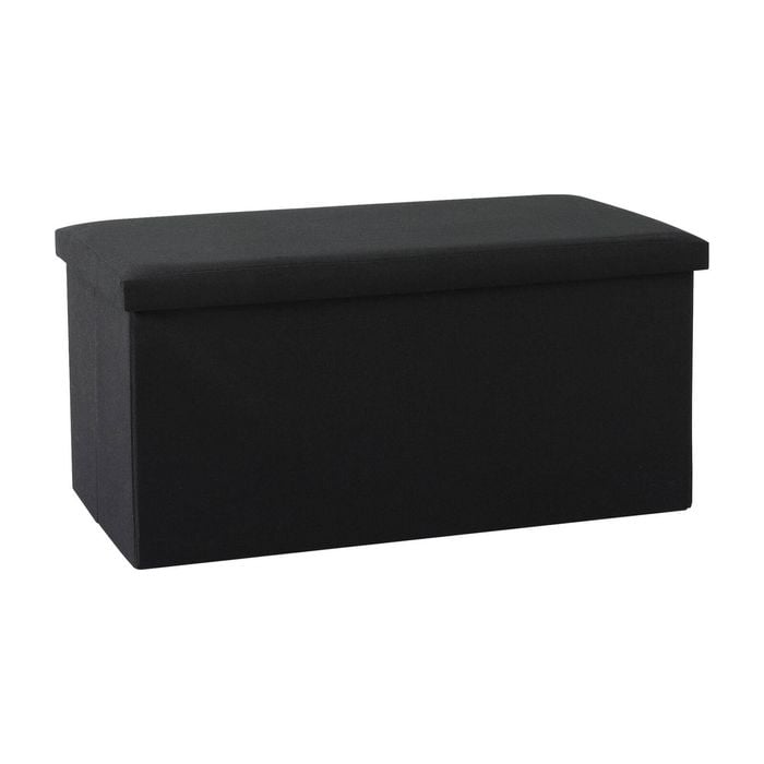 Artiss Storage Ottoman Bench Folding Blanket Box Toy Organiser Foot Stool Black