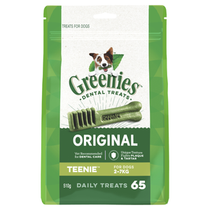 Greenies Original Dental Dog Treats For Teenie Dogs (2-7kg) - 510g 65 Treats