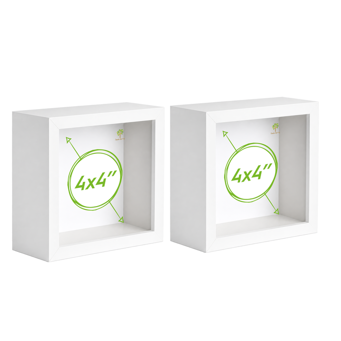 Nicola Spring Acrylic 3d Box Photo Frames - 4" X 4" - Pack Of 2