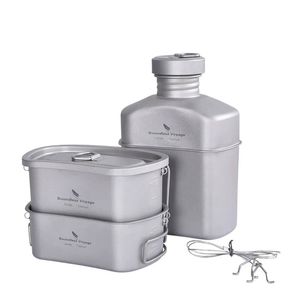Lifebay Titanium Camping Cooking Mess Set Grey