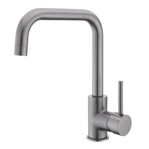 Mondella Gun Metal Resonance Gooseneck Square Pin Sink Mixer - Suitable For Unequal / Mains Pressure