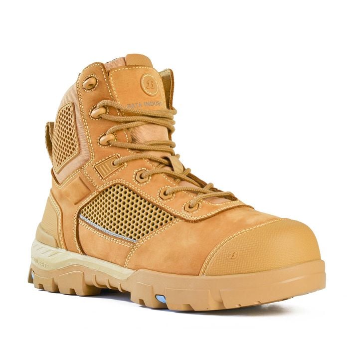 Bata Industrials Wheat Avenger Mid Cut Lace/Zip Safety Boots - Size 7