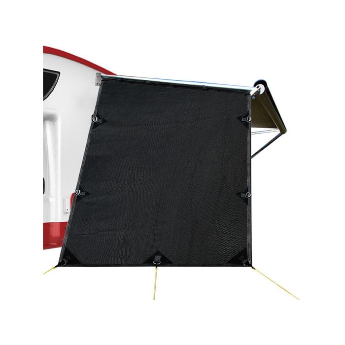 Caravan Privacy Screens Roll Out Awning 1.95x2.2M Sun Shade End Wall Side Black