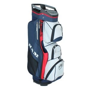 Ram Golf Deluxe Cart Bag With 14 Full Length Dividers And Putter Hole - Navy/white/red