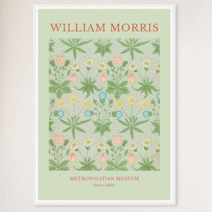 Galrie William Morris Daisy Print from Metropolitan Museum - Timeless Elegance (1864), White Frame, 70 x 100cm (28 x 40inch)