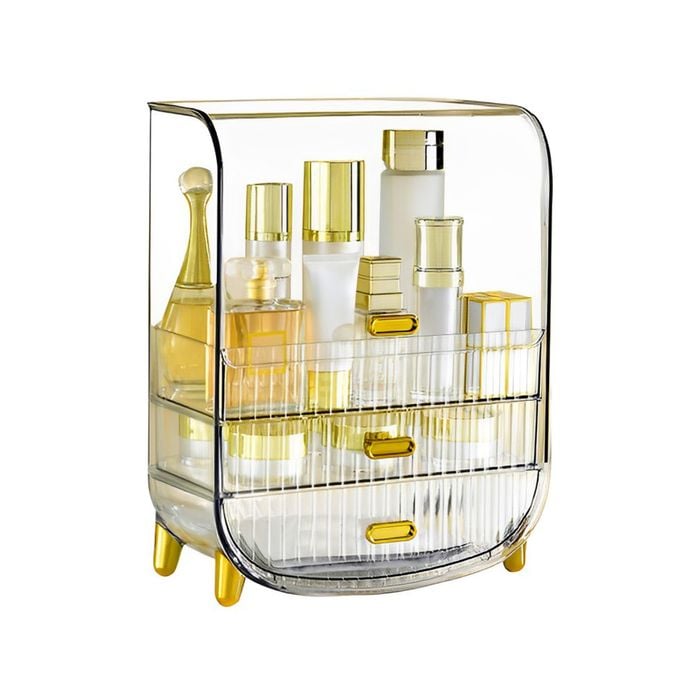 SOGA 3 Tier Transparent Multifunctional Countertop Cosmetic Storage
