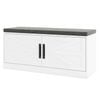 Costway Shoe Cabinet Shoes Storage Bench w/Barn Doors White