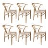 Levede 6pcs Replica Hans Wegner Dining Chairs - Natural