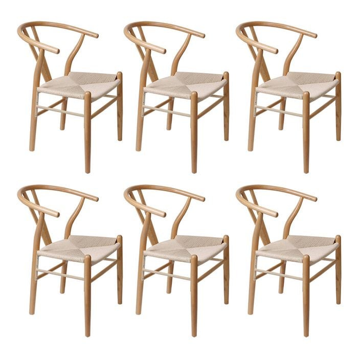 Levede 6pcs Replica Hans Wegner Dining Chairs - Natural
