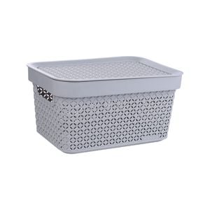 Ezy Storage Mode 5L Lidded Basket Grey