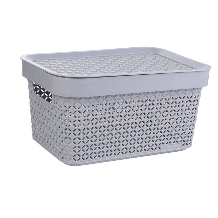Ezy Storage Mode 5L Lidded Basket Grey