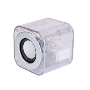Art + Tech Light Up Speaker Clear Cube LED Music Display Room Lamp 8.5x8.5cm
