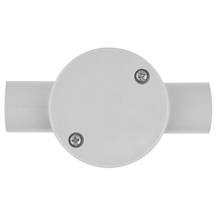 Deta 25mm Grey Conduit Fittings 2-Way Junction Box