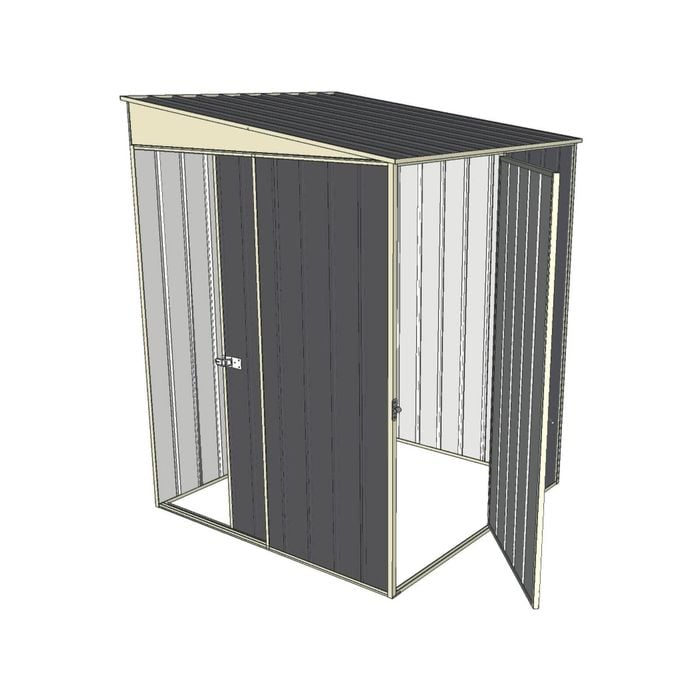 Build-a-Shed 1.5 x 1.5 x 2m Single Hinged Side Door Skillion Shed - Grey