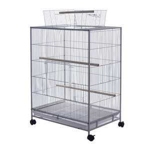 Yes4pets 98cm White Bird Cage Parrot Aviary Pet Stand-alone Budgie Perch Castor Wheels