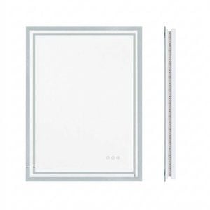 P&p Silver Led Bathroom Mirror Backlit Anti Fog Dimmable Wall Mounted Unit