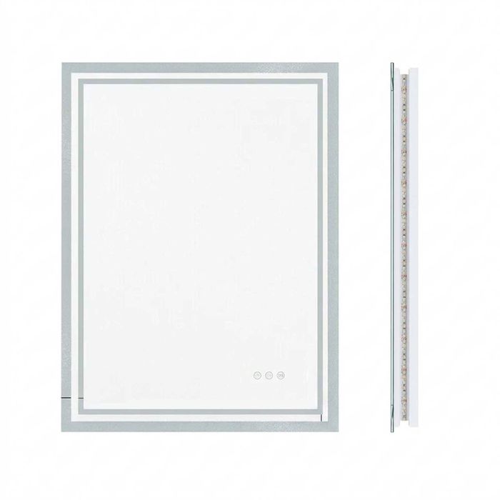 P&p Silver Led Bathroom Mirror Backlit Anti Fog Dimmable Wall Mounted Unit