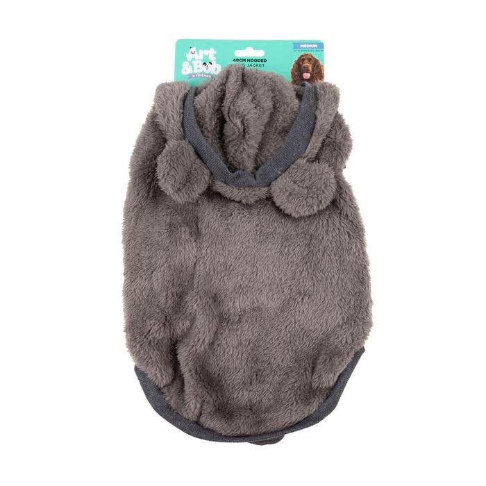 Art & Bob 40cm Grey Medium Velvet Dog Hoodie