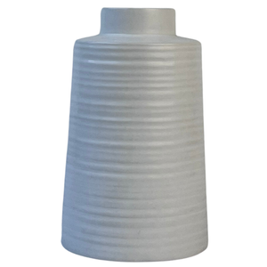 17cm White Textured Stripe Ceramic Vase