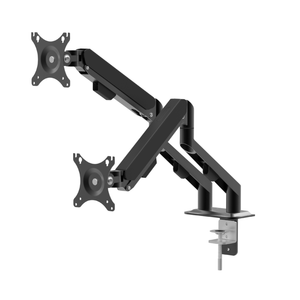 Shintaro Dual Monitor Mount for Up to 27" Screen, Gas Spring Arms, F-Clamp & Bolt