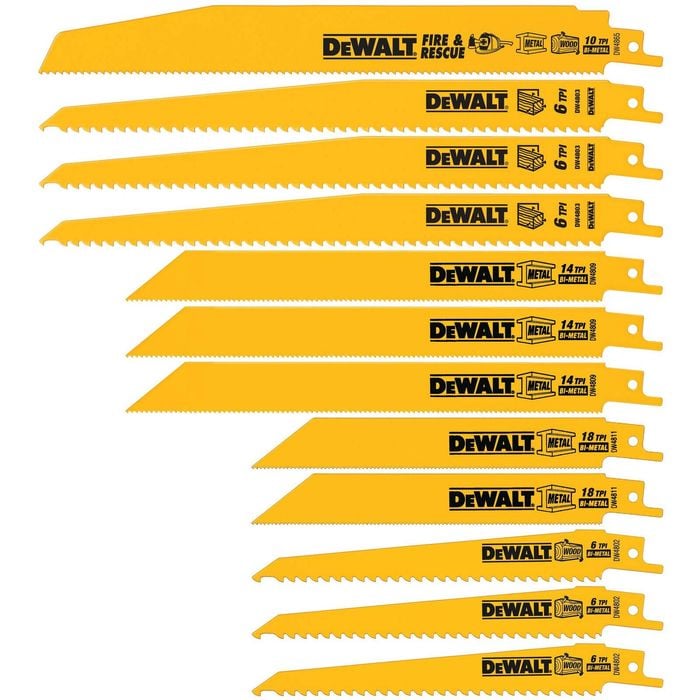 DeWALT Bi-Metal Reciprocating Saw Blade 12 Piece Set DW4892
