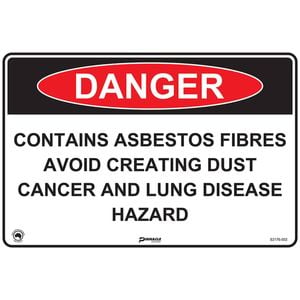 Pinnacle 600 x 400mm Poly Danger Contains Asbestos Avoid Creating Dust Sign 
