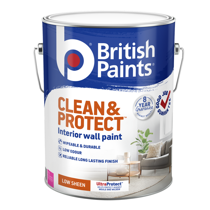 British Paints Extra Bright Low Sheen Clean And Protect Interior Paint - 10L