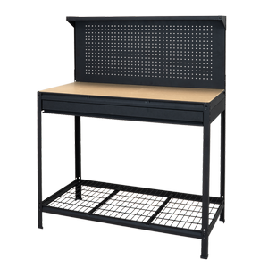 Pinnacle 1405 x 1100 x 540mm Black Workbench with Peg Board