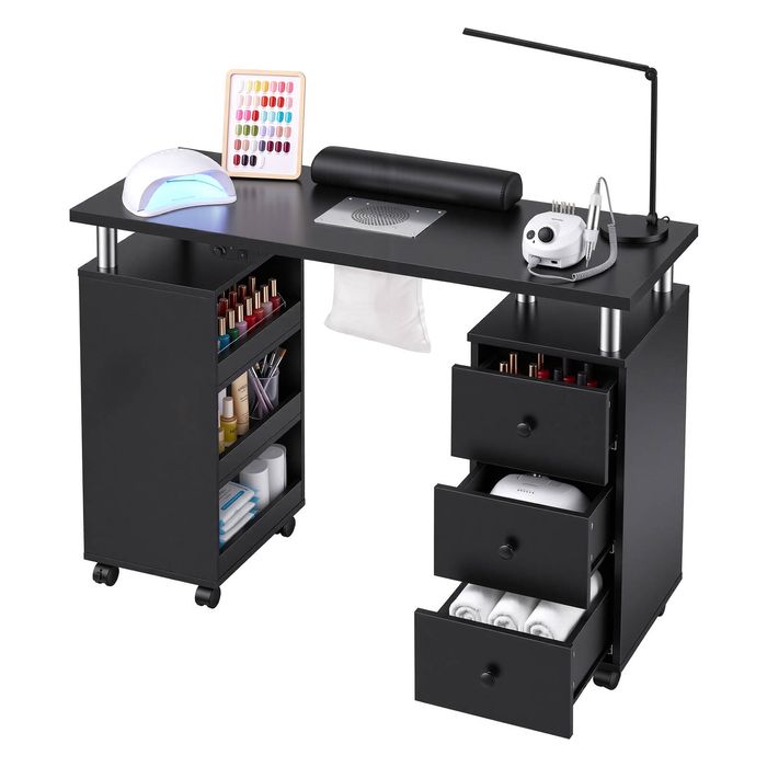 Artiss Manicure Table Nail Desk Salon Black