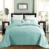 100% Cotton Coverlet Set Damask Turquoise Queen 230 x 250 cm