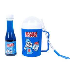 Slush Puppie Making Cup and Blue Raspberry Syrup Drink Set