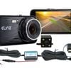 Elinz 4.0 LCD Dash Cam Dual Camera Reversing Recorder Car DVR Video FHD 1296P Hardwire Kit