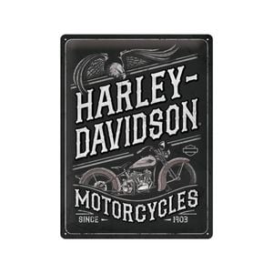 Nostalgic-art Harley-davidson Motorcycles Eagle 30x40cm Large Metal Sign Plaque
