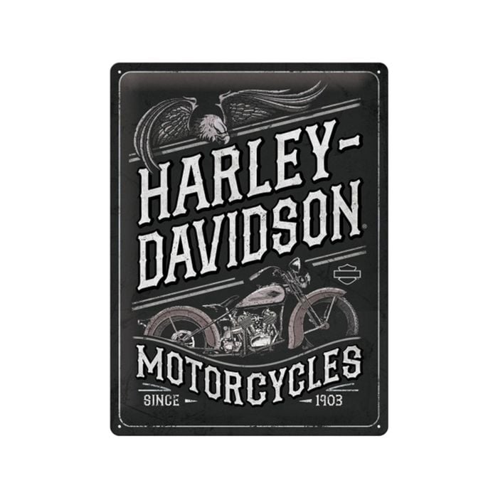 Nostalgic-art Harley-davidson Motorcycles Eagle 30x40cm Large Metal Sign Plaque