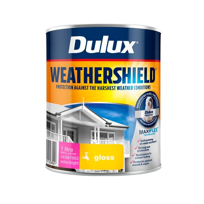 Dulux 1L Extra Bright Gloss Weathershield Exterior Paint