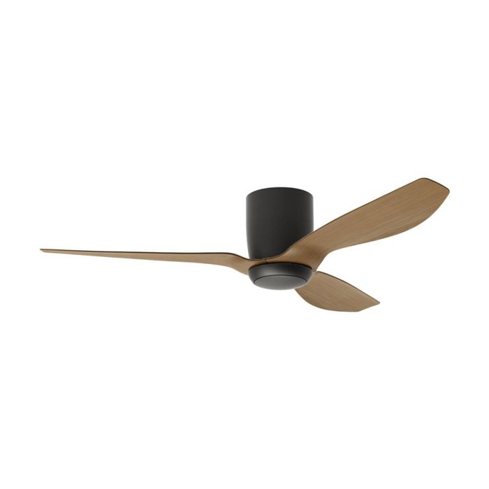 Fanforce 52" Low Profile Smart DC Ceiling Fan With Remote Black/Teak