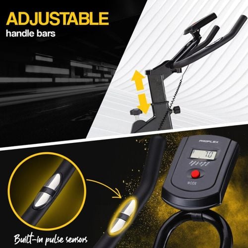 PROFLEX Commercial Spin Bike Flywheel Home Gym Yellow Bunnings Australia