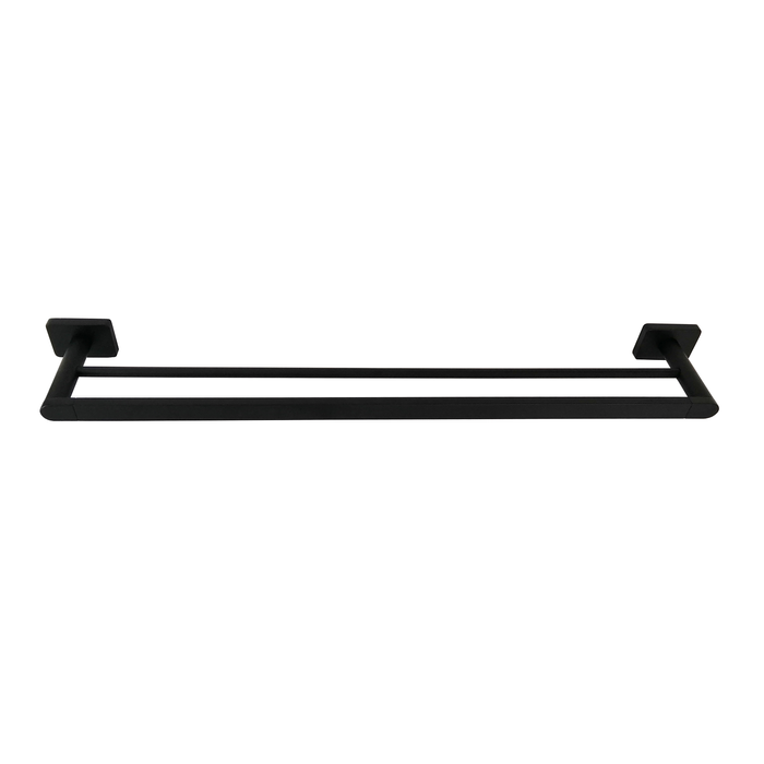 Barelli 600mm Matte Black Rigoni Double Towel Rail