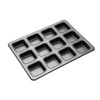 Mastercraft 34x26cm Heavy Base 12-Cup Non-Stick Square Brownie Pan - Black