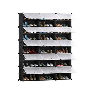 SOGA 10 Tier 3 Column Shoe Rack Organizer Storage Stackable