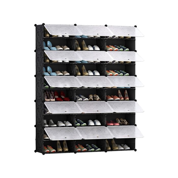 SOGA 10 Tier 3 Column Shoe Rack Organizer Storage Stackable
