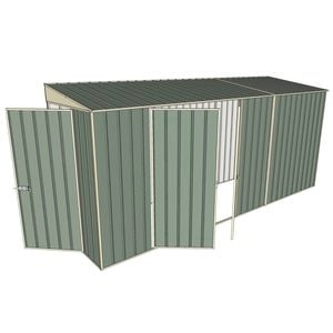 Build-A-Shed 1.2 x 4.5 x 2.0m Skillion Double Hinged Side Doors Shed - Green